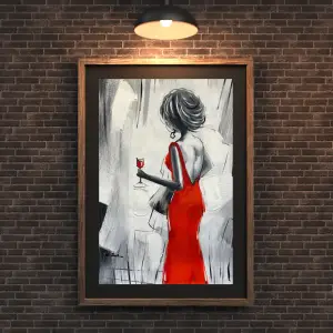 No Look Lady Portrait Art